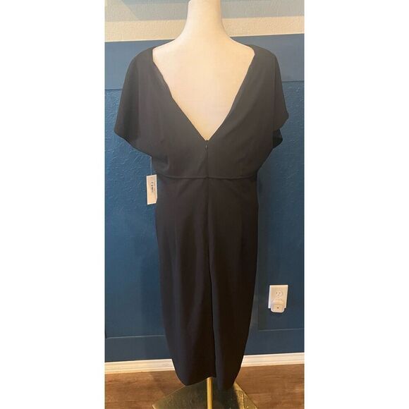 Donna Morgan Women's Flutter Sleeve Crepe Sheath Midi Dress with Keyhole - Picture 5 of 9